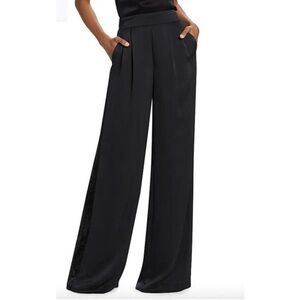 RAMY BROOK Pants NEW Size 4 Malia Pant Black Beaded Stripe Side Pockets $495